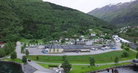 View on Hellesylt village Stock Footage 312314769