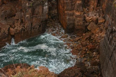 View of the hells mouth ( boca do inferno) in Cascais, Portugal Foto stock