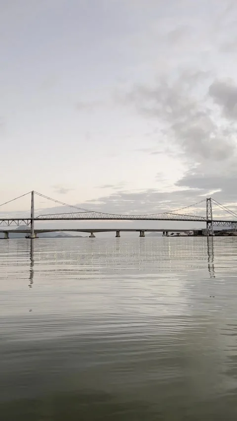 View of the Hercílio Luz bridge Stock Footage 270104479