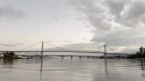 View of the Hercílio Luz bridge. Stock Footage 270104487