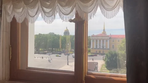 View From Hermitage Museum Window. St Petersburg, Russia Stock Footage 250267500