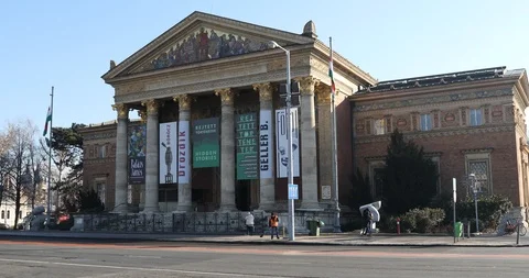 A view of Heroes Square in Budapest 4 Stock Footage 102957861