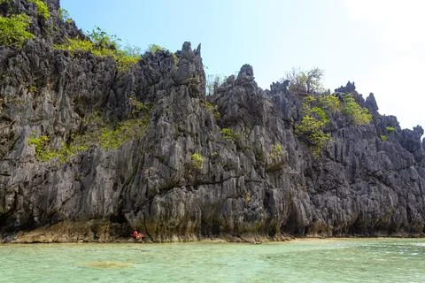 View of the Hidden Beach in El Nido, Palawan, Philippines Stock Photos