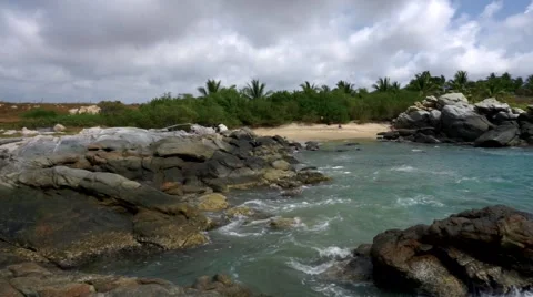View of hidden beach in mexico Stock Footage 46420532