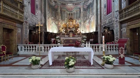 View Of The High Altar Inside The Chiesa Di Santo Spirito In Sassia Rome Stock Footage 337412862