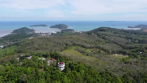 View from a high altitude of Panwa district in Phuket Stock-Footage 169503544