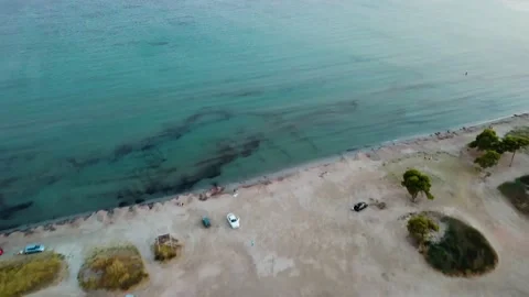 View from the High to the Beach and Seacoastline Stock Footage 239179872