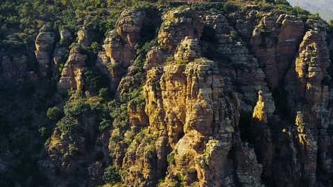 View from the high to the geological formations Stock Footage 241246340