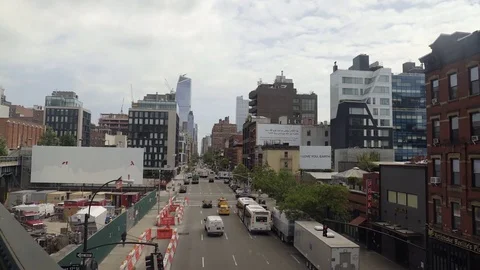 View from the High Line in New York City. 4K UHD. Stock Footage 76976511