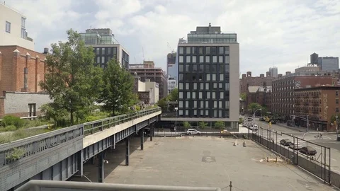 View from the High Line in New York City. 4K UHD. Stock Footage 76976567