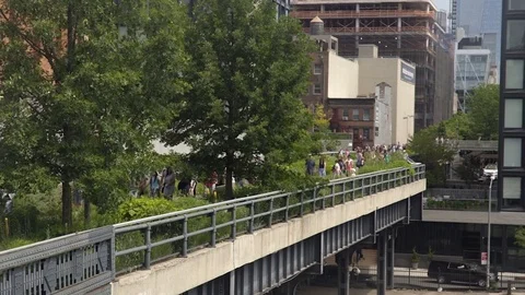 View from the High Line in New York City. 4K UHD. Stock Footage 76976693