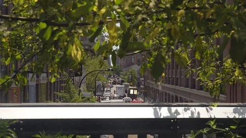 View from the High Line in New York City. 4K UHD. Stock Footage