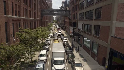 View from the High Line in New York City. 4K UHD. Stock Footage