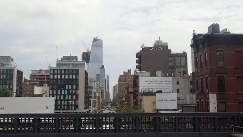 View from the High Line in New York City. 4K UHD. Stock Footage 76977012