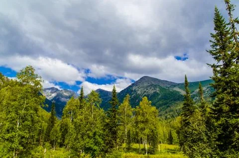 View from high mountain. clouds in the sky Stock Photos