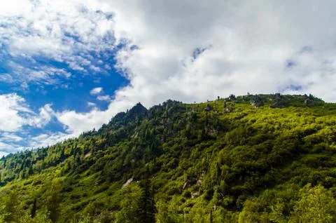 View from high mountain. clouds in the sky Stock Photos