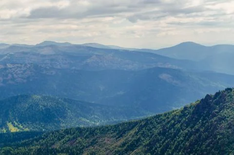 View from high mountain. clouds in the sky Stock Photos