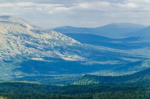 View from high mountain. clouds in the sky Stock Photos