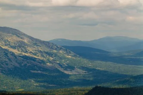 View from high mountain. clouds in the sky Foto stock