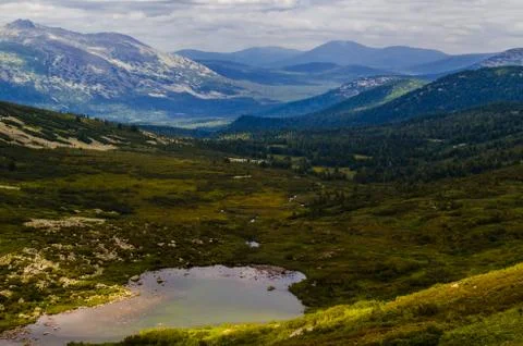 View from high mountain. clouds in the sky Stock Photos