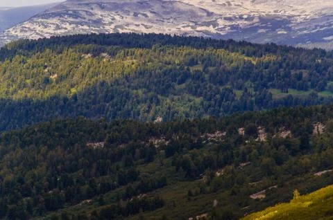View from high mountain. clouds in the sky Stock Photos