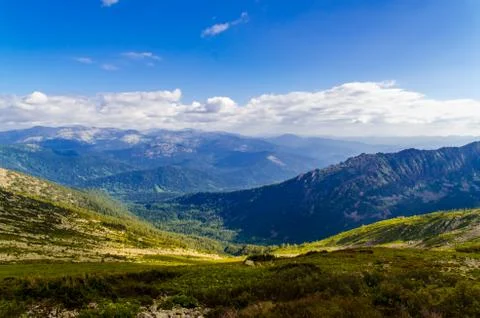 View from high mountain. clouds in the sky Stock Photos