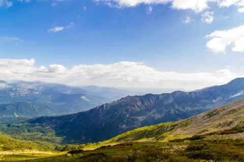View from high mountain. clouds in the sky Stock Photos