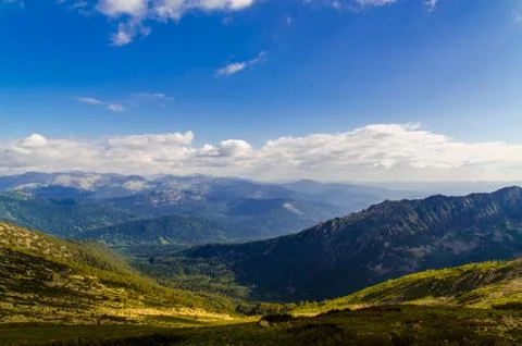 View from high mountain. clouds in the sky Stock Photos
