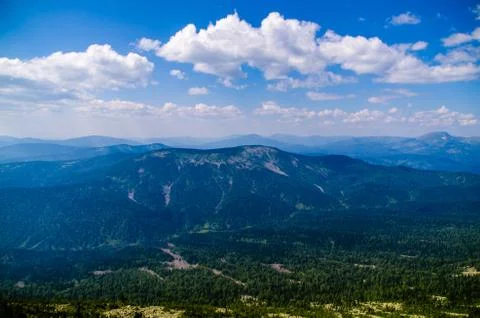 View from high mountain. clouds in the sky Stock Photos