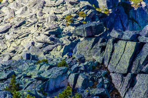 View from high mountain. clouds in the sky Stock Photos
