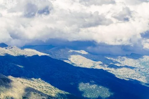 View from high mountain. clouds in the sky Stock Photos