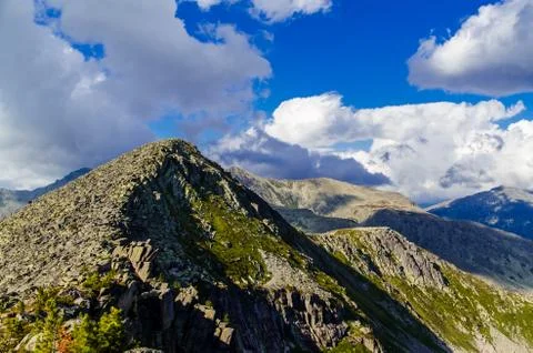 View from high mountain. clouds in the sky Stock Photos
