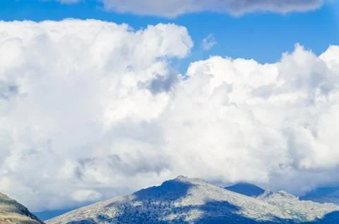 View from high mountain. clouds in the sky Stock Photos