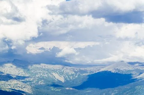 View from high mountain. clouds in the sky Stock Photos