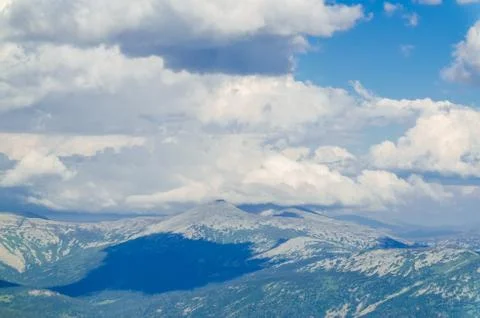 View from high mountain. clouds in the sky Stock Photos