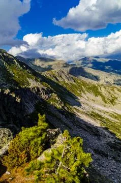 View from high mountain. clouds in the sky Stock Photos
