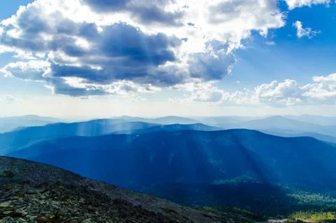 View from high mountain. clouds in the sky Stock Photos