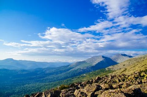 View from high mountain. clouds in the sky Stock Photos