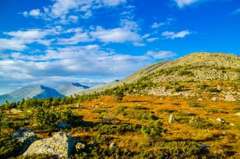View from high mountain. clouds in the sky Stock Photos