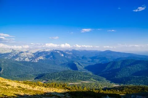 View from high mountain. clouds in the sky Stock Photos