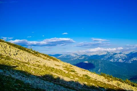 View from high mountain. clouds in the sky Stock Photos
