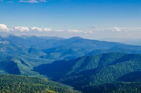 View from high mountain. clouds in the sky Stock Photos