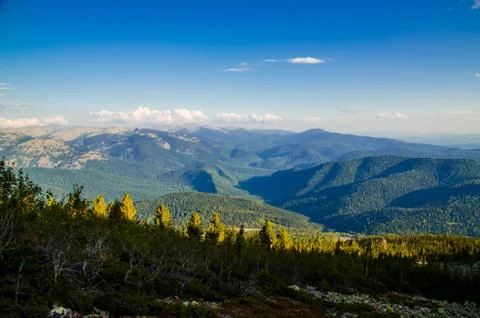 View from high mountain. clouds in the sky Stock Photos