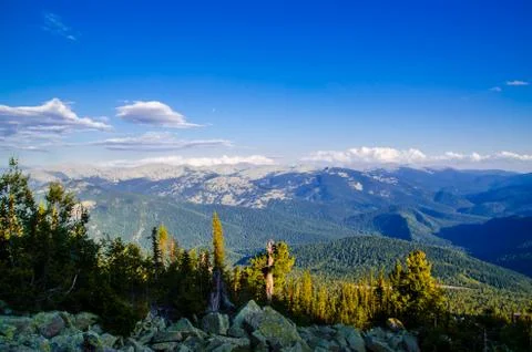 View from high mountain. clouds in the sky Stock Photos