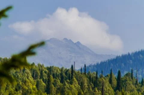 View from high mountain. clouds in the sky Stock Photos