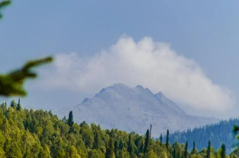View from high mountain. clouds in the sky Stock Photos