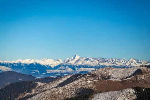 View on high mountains. Stock Photos
