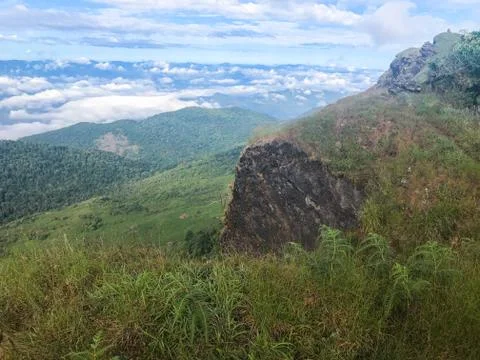 View of the high mountains with rocks at Chaing mai, Thailand Stock Photos