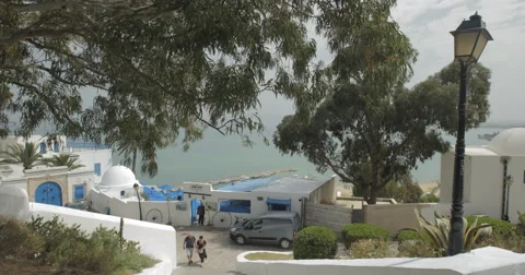 View From a High Place In Sidi Bou Said Stock Footage 61304360