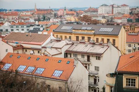 View from a high point. A beautiful view from above on the streets and roofs of Foto stock